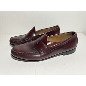 Bass Men's EUC Cherry Leather Penny Loafer Slip On Shoe Classic Size 12 M